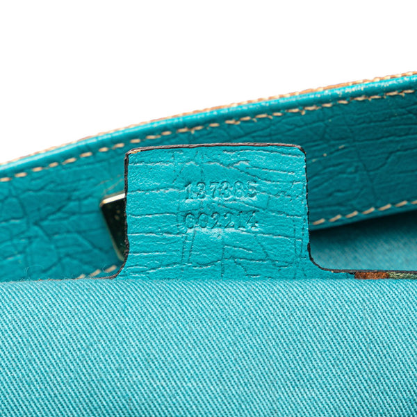 グッチ GGキャンバス ホースビット トートバッグ 137385 ベージュ ブルー キャンバス レザー レディース GUCCI 【中古】