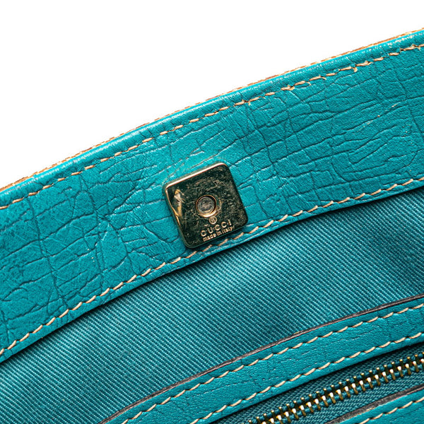 グッチ GGキャンバス ホースビット トートバッグ 137385 ベージュ ブルー キャンバス レザー レディース GUCCI 【中古】
