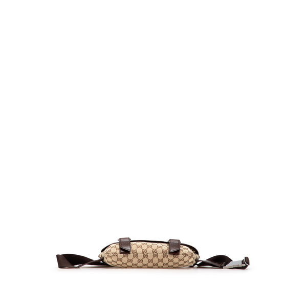 グッチ GGキャンバス ボディバッグ ウエストバッグ 145851 ベージュ ブラウン キャンバス レザー レディース GUCCI 【中古】