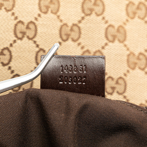 グッチ GGキャンバス ボディバッグ ウエストバッグ 145851 ベージュ ブラウン キャンバス レザー レディース GUCCI 【中古】