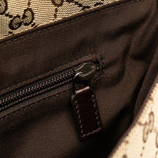 グッチ GGキャンバス ボディバッグ ウエストバッグ 145851 ベージュ ブラウン キャンバス レザー レディース GUCCI 【中古】