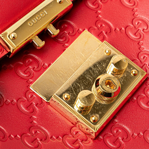 グッチ グッチシマ パドロック リュック バックパック 498194 レッド レザー レディース GUCCI 【中古】