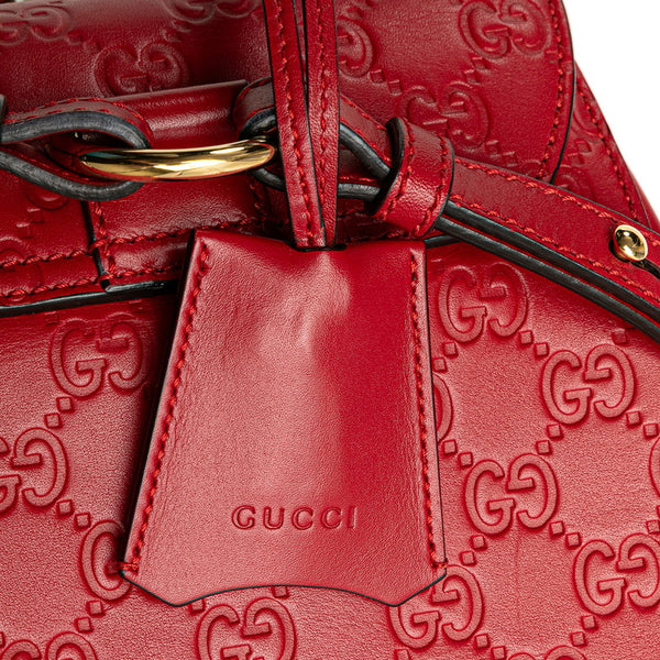 グッチ グッチシマ パドロック リュック バックパック 498194 レッド レザー レディース GUCCI 【中古】