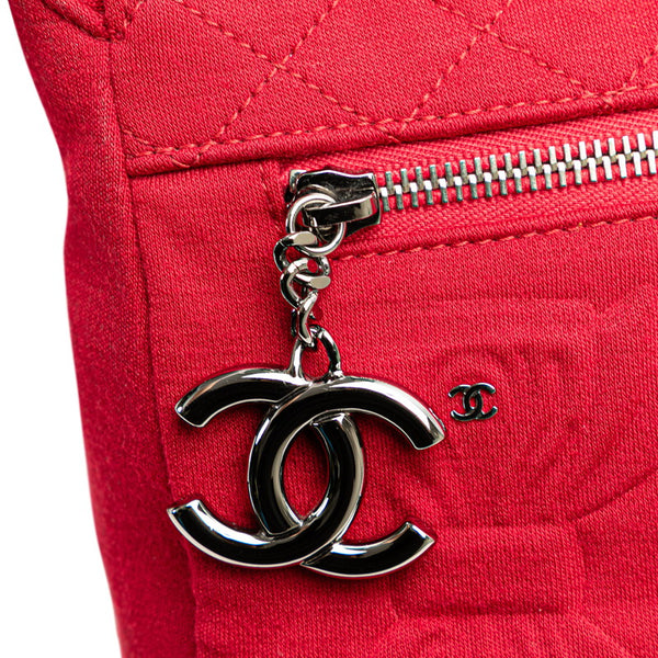 シャネル マトラッセ ココマーク ショルダーバッグ レッド コットン レディース CHANEL 【中古】