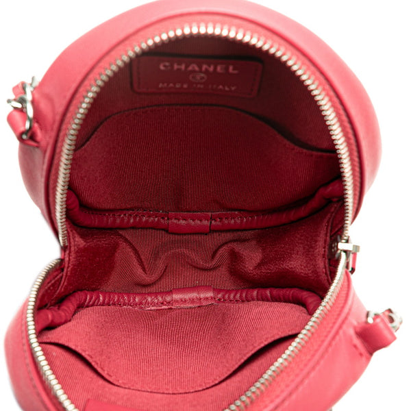 シャネル ココマーク マトラッセ ラウンド チェーン ショルダーバッグ ピンク シルバー ラムスキン レディース CHANEL 【中古】