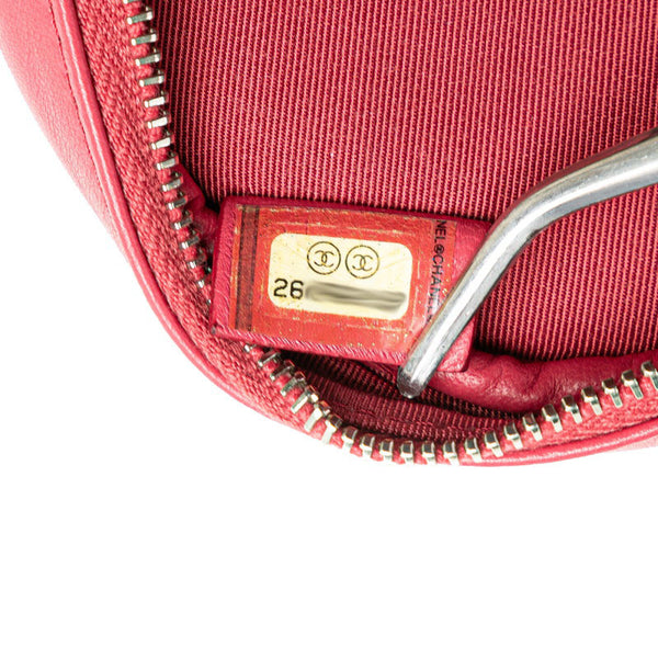 シャネル ココマーク マトラッセ ラウンド チェーン ショルダーバッグ ピンク シルバー ラムスキン レディース CHANEL 【中古】