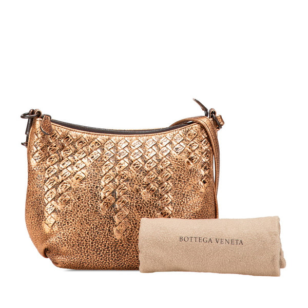 ボッテガヴェネタ イントレチャート ショルダーバッグ ブラウン レザー レディース BOTTEGAVENETA 【中古】