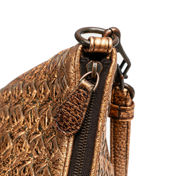 ボッテガヴェネタ イントレチャート ショルダーバッグ ブラウン レザー レディース BOTTEGAVENETA 【中古】