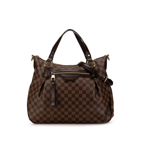ルイ ヴィトン ダミエ イーヴォラMM ハンドバッグ ショルダーバッグ 2WAY N41131 ブラウン PVC レザー レディース LOUIS VUITTON 【中古】