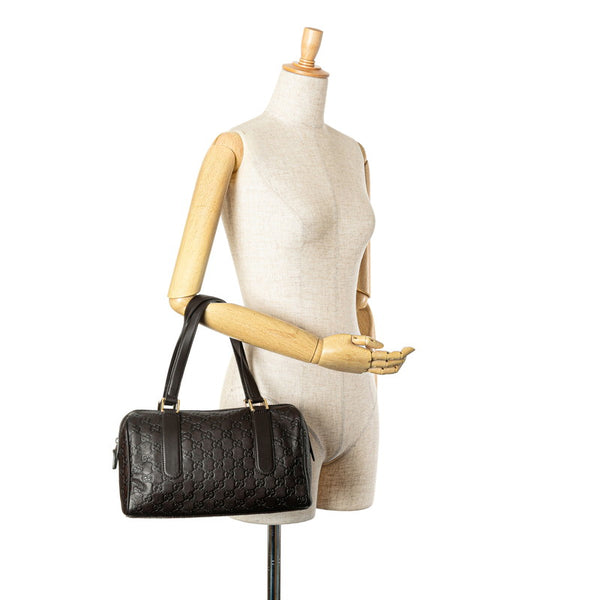 グッチ グッチシマ ハンドバッグ ミニボストンバッグ 257289 ブラウン レザー レディース GUCCI 【中古】