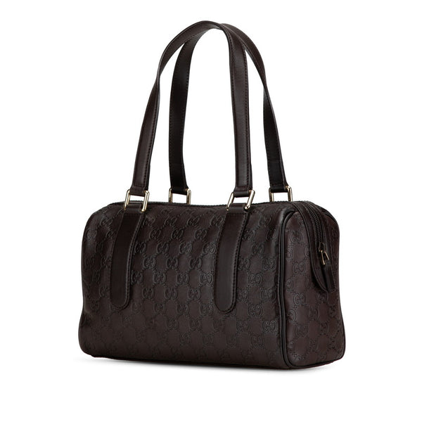 グッチ グッチシマ ハンドバッグ ミニボストンバッグ 257289 ブラウン レザー レディース GUCCI 【中古】