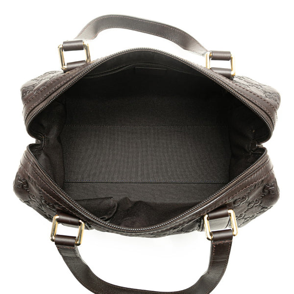 グッチ グッチシマ ハンドバッグ ミニボストンバッグ 257289 ブラウン レザー レディース GUCCI 【中古】