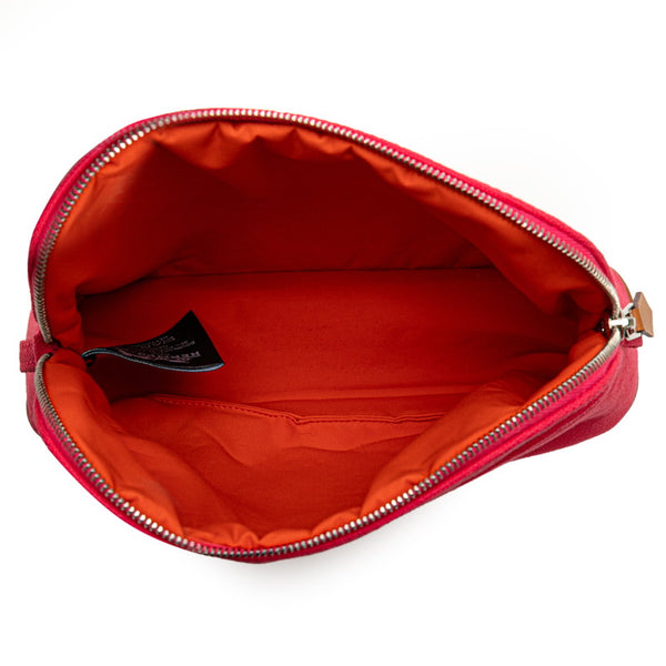 エルメス ボリードポーチ20 ポーチ ハイビスカス ピンク コットン レディース HERMES 【中古】