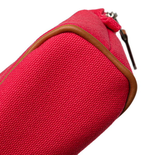 エルメス ボリードポーチ20 ポーチ ハイビスカス ピンク コットン レディース HERMES 【中古】