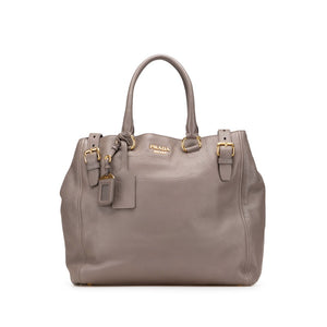 プラダ トートバッグ グレージュ  レザー レディース PRADA 【中古】