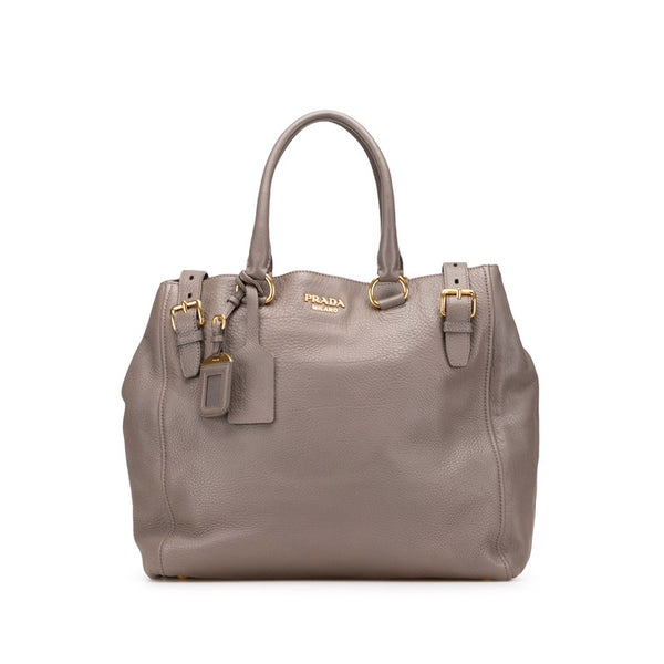 プラダ トートバッグ グレージュ  レザー レディース PRADA 【中古】