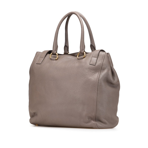 プラダ トートバッグ グレージュ  レザー レディース PRADA 【中古】