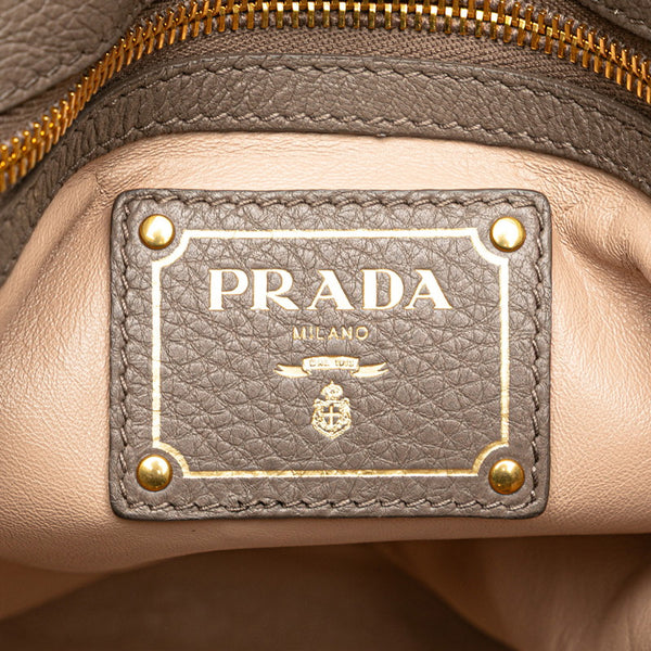 プラダ トートバッグ グレージュ  レザー レディース PRADA 【中古】