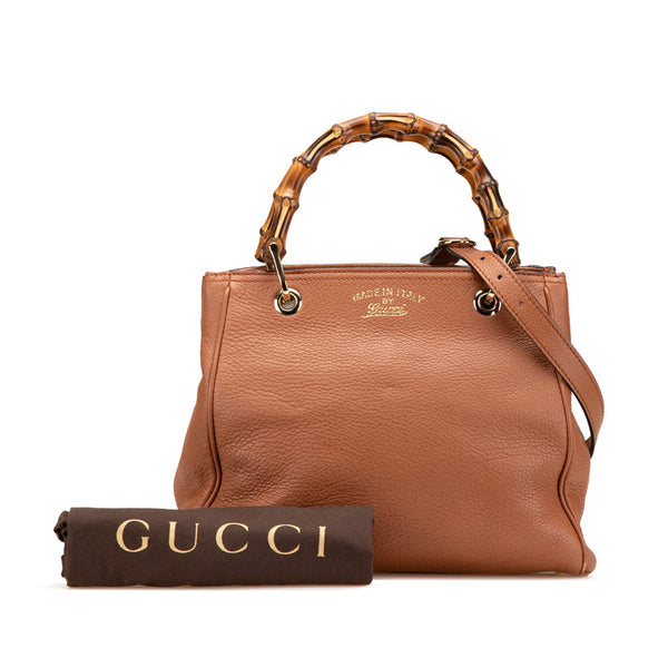 グッチ バンブー ハンドバッグ ショルダーバッグ 2WAY 336032 ブラウン レザー レディース GUCCI 【中古】