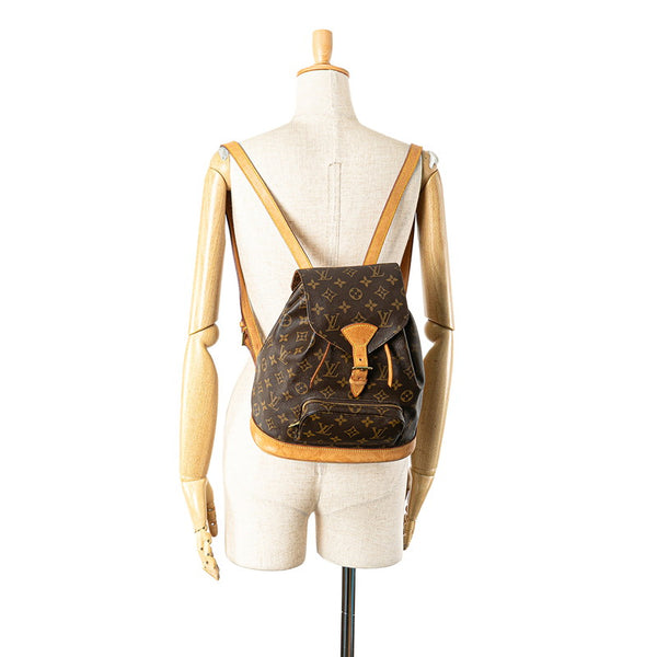 ルイ ヴィトン モノグラム モンスリMM リュック バックパック M51136 ブラウン PVC レザー レディース LOUIS VUITTON 【中古】