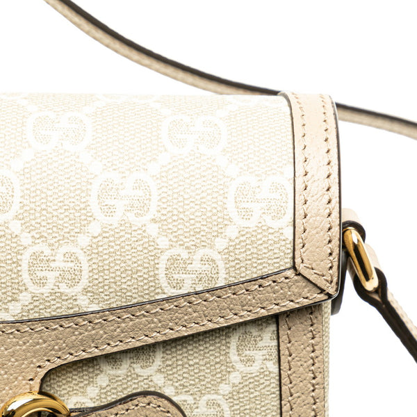 グッチ GGスプリーム ホースビット 1955 斜め掛け ミニショルダーバッグ 699296 グレー PVC レザー レディース GUCCI 【中古】