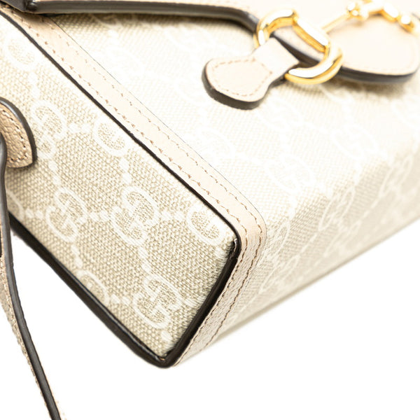 グッチ GGスプリーム ホースビット 1955 斜め掛け ミニショルダーバッグ 699296 グレー PVC レザー レディース GUCCI 【中古】