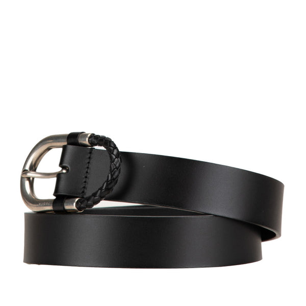 グッチ 編み込み ベルト 90/36 295328 ブラック レザー メンズ GUCCI 【中古】