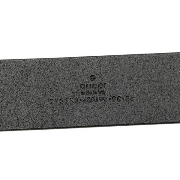 グッチ 編み込み ベルト 90/36 295328 ブラック レザー メンズ GUCCI 【中古】