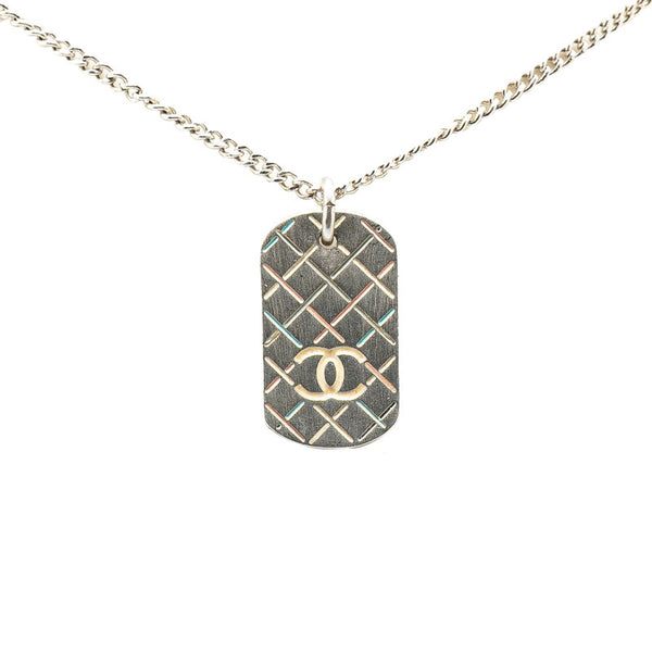 シャネル マトラッセ ココマーク ネックレス シルバー マルチカラー メタル レディース CHANEL 【中古】
