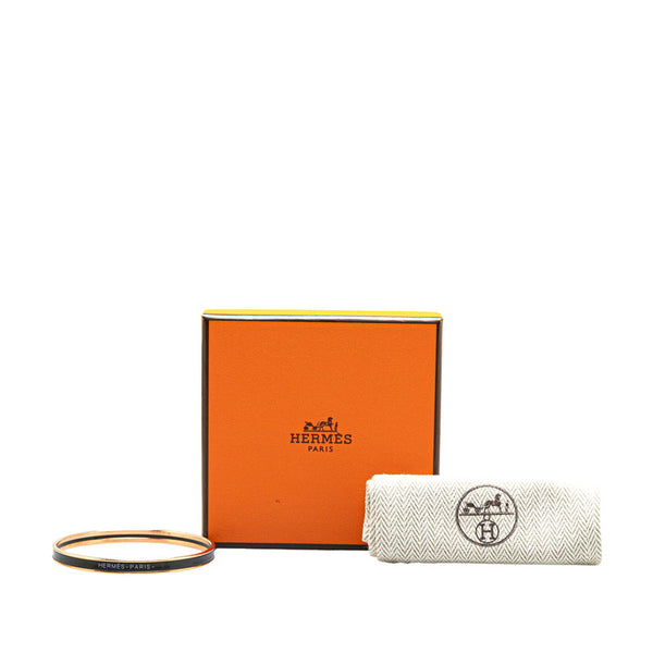 エルメス ユニ バングル ゴールド ブラック メッキ レディース HERMES 【中古】