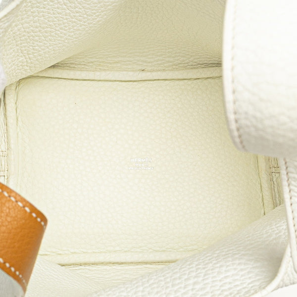 エルメス ピコタンPM ハンドバッグ ホワイト トリヨンクレマンス レディース HERMES 【中古】