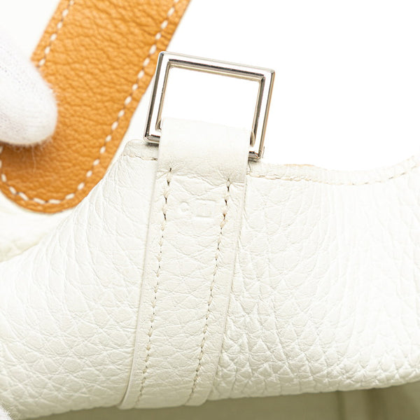 エルメス ピコタンPM ハンドバッグ ホワイト トリヨンクレマンス レディース HERMES 【中古】