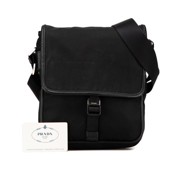 プラダ ロゴ ショルダーバッグ V167 ブラック ナイロン レディース PRADA 【中古】