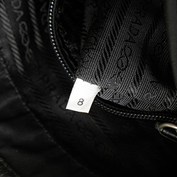 プラダ ロゴ ショルダーバッグ V167 ブラック ナイロン レディース PRADA 【中古】