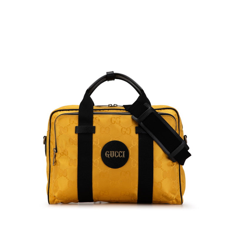グッチ GGナイロン オフ ザ グリッド ショルダーバッグ  ビジネスバッグ 2WAY 674299 イエロー ブラック ナイロン レザー メンズ GUCCI 【中古】