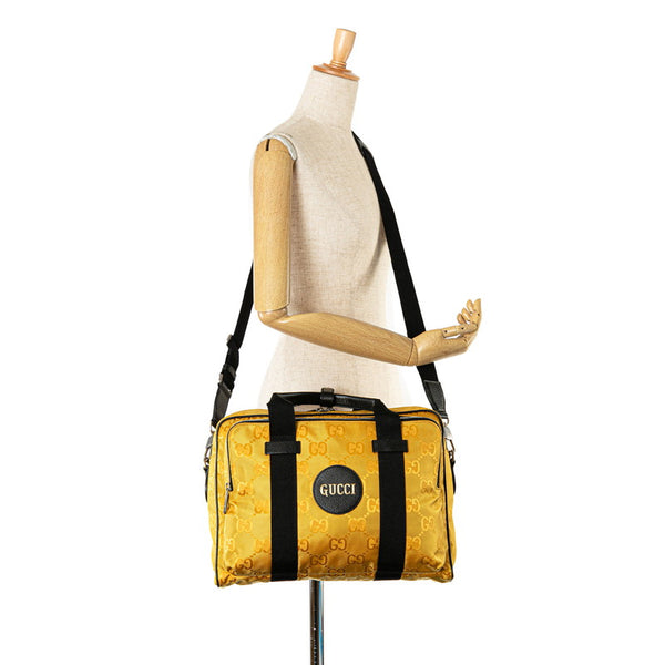 グッチ GGナイロン オフ ザ グリッド ショルダーバッグ  ビジネスバッグ 2WAY 674299 イエロー ブラック ナイロン レザー メンズ GUCCI 【中古】