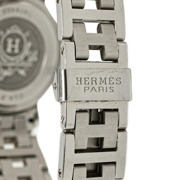 エルメス クリッパー 腕時計 CL4.210 クオーツ ブラック文字盤 ステンレススチール レディース HERMES 【中古】