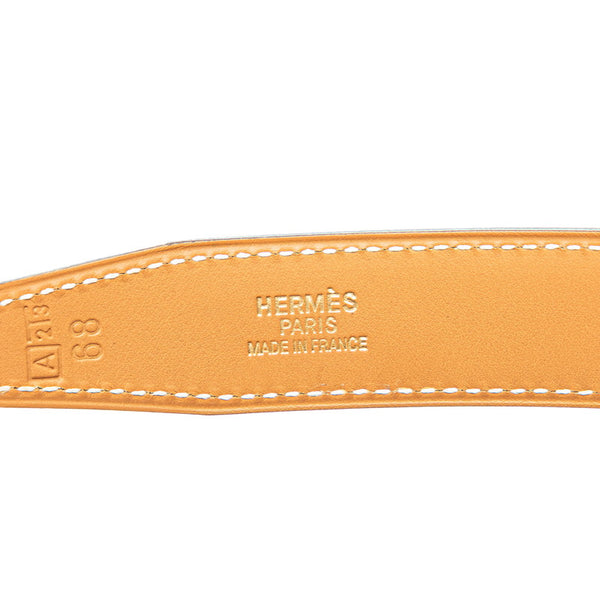 エルメス ハープ バックル リバーシブル ベルト 68 アイボリー ブラウン ボックスカーフ レディース HERMES 【中古】