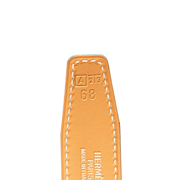 エルメス ハープ バックル リバーシブル ベルト 68 アイボリー ブラウン ボックスカーフ レディース HERMES 【中古】