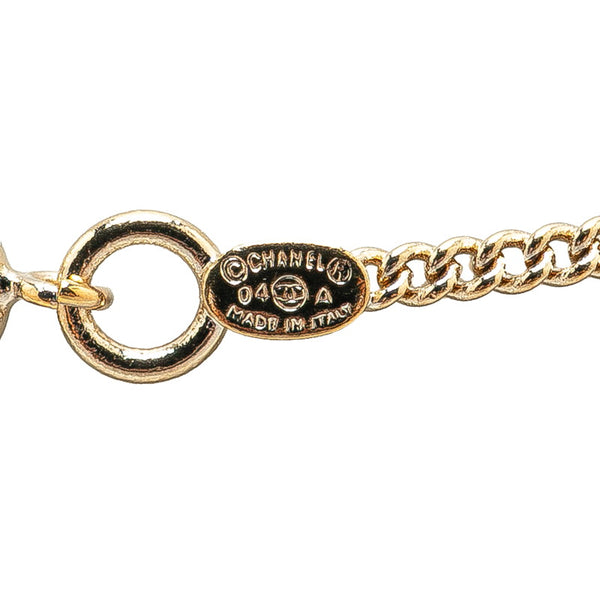 シャネル ココマーク 香水瓶 モチーフ ネックレス ゴールド イエロー メッキ レディース CHANEL 【中古】