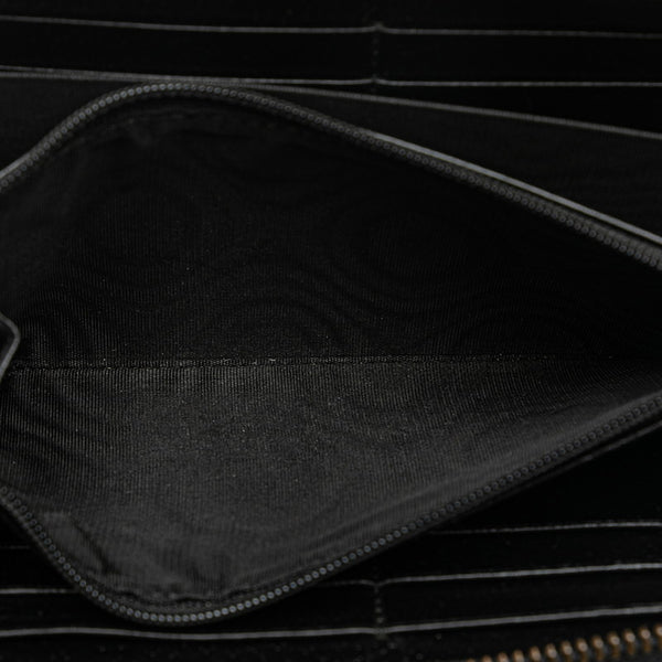 グッチ GGマーモント ラウンドファスナー 長財布 428736 ブラック レザー レディース GUCCI 【中古】