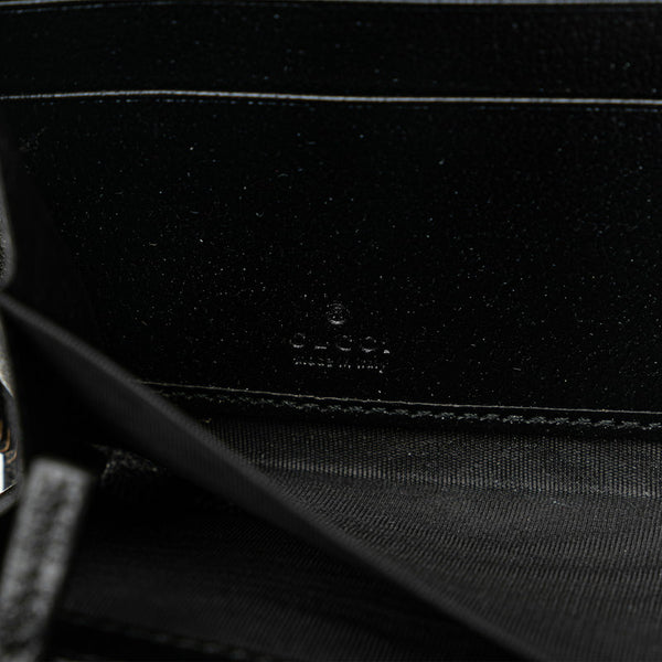 グッチ GGマーモント ラウンドファスナー 長財布 428736 ブラック レザー レディース GUCCI 【中古】