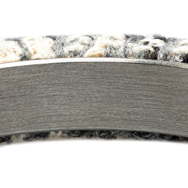 シャネル ココマーク バングル ホワイト グレー ブラック ツイード メタル レディース CHANEL 【中古】