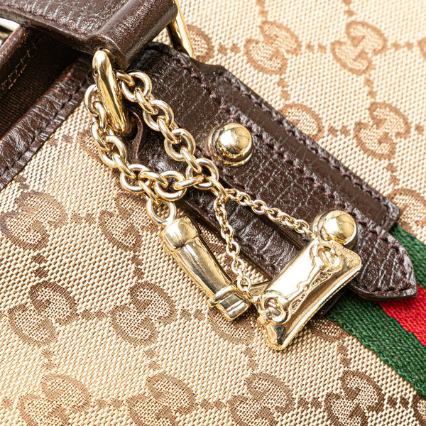 グッチ GGキャンバス トートバッグ 137396 ベージュ ブラウン キャンバス レザー レディース GUCCI 【中古】