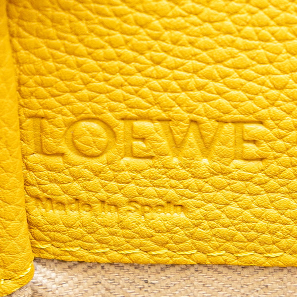 ロエベ アナグラム ハンモックミニ ハンドバッグ ショルダーバッグ 2WAY イエロー レザー レディース LOEWE 【中古】