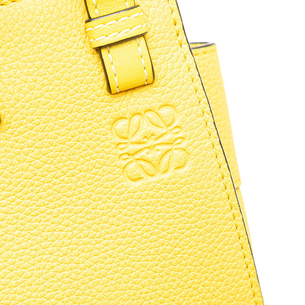 ロエベ アナグラム ハンモックミニ ハンドバッグ ショルダーバッグ 2WAY イエロー レザー レディース LOEWE 【中古】