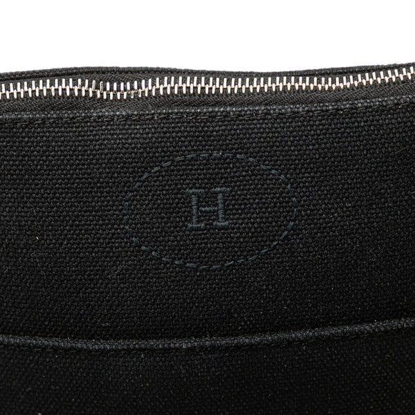 エルメス ボリードポーチ20 PM ポーチ ブラック キャンバス レザー レディース HERMES 【中古】
