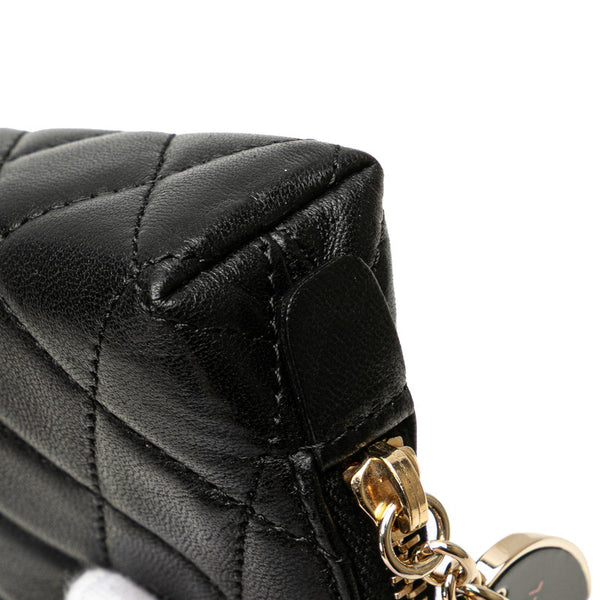 シャネル マトラッセ ココマーク ポルト ボヌール コインケース ブラック ラムスキン レディース CHANEL 【中古】