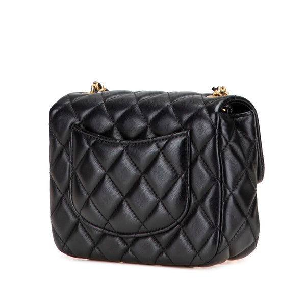 シャネル マトラッセ ココマーク ハート チェーン ショルダーバッグ ブラック ラムスキン レディース CHANEL 【中古】
