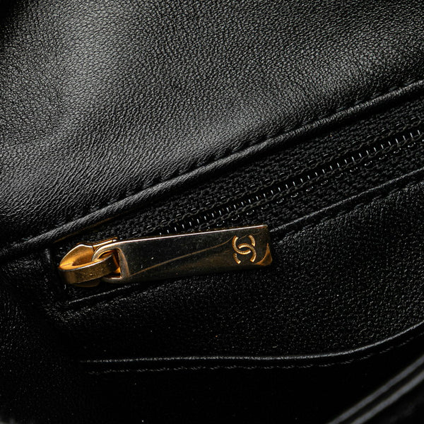 シャネル マトラッセ ココマーク ハート チェーン ショルダーバッグ ブラック ラムスキン レディース CHANEL 【中古】